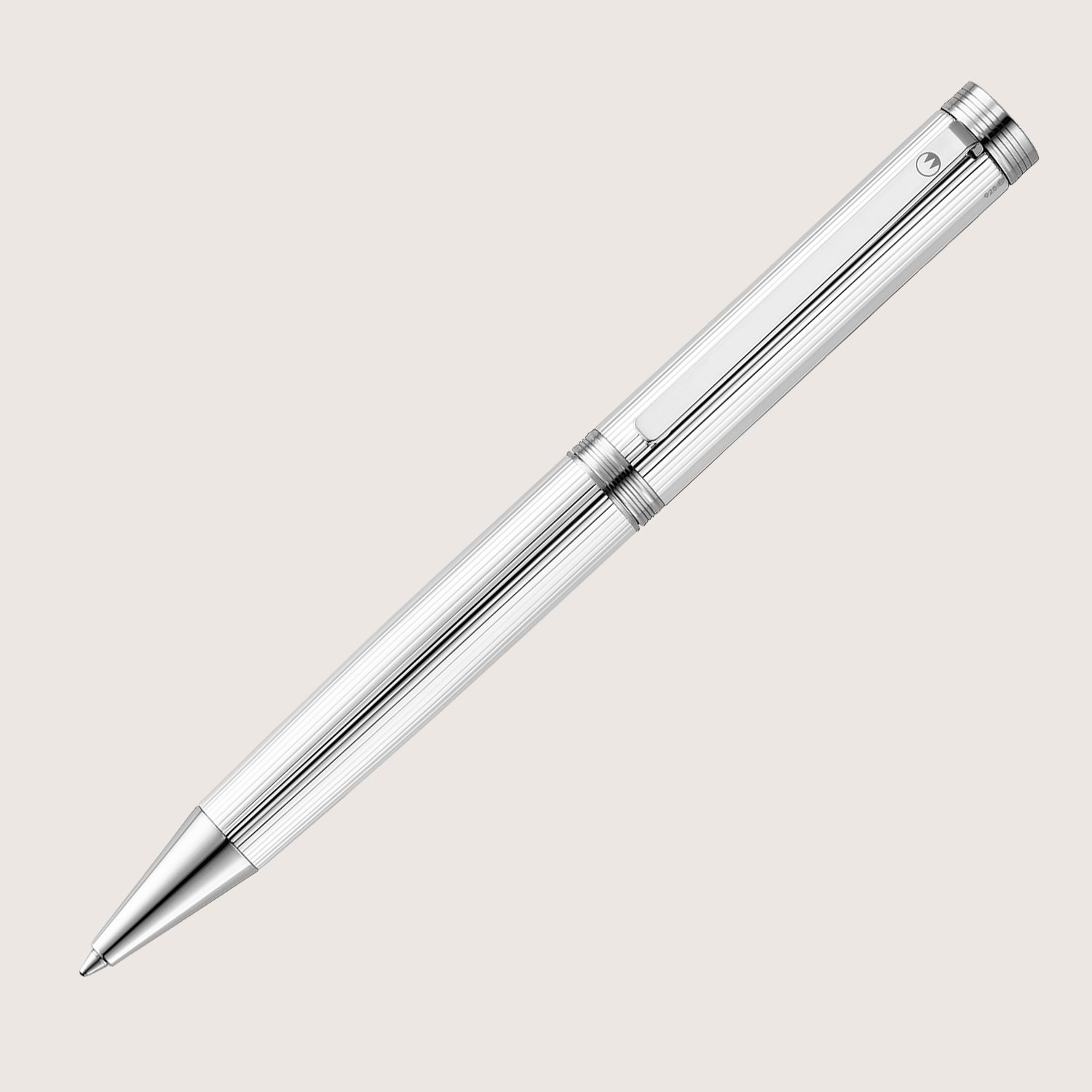 Tapio Drehkugelschreiber mit Nadelstreifenmuster Silber