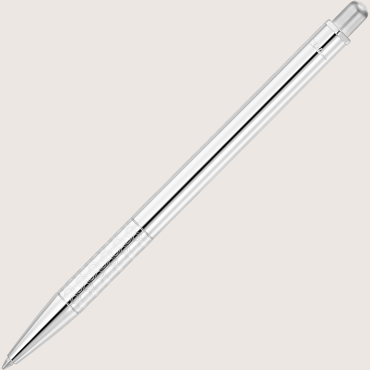 ARGENT Kugelschreiber aus 14 g Sterling Silber 925 mit graviertem Hexagon-Muster