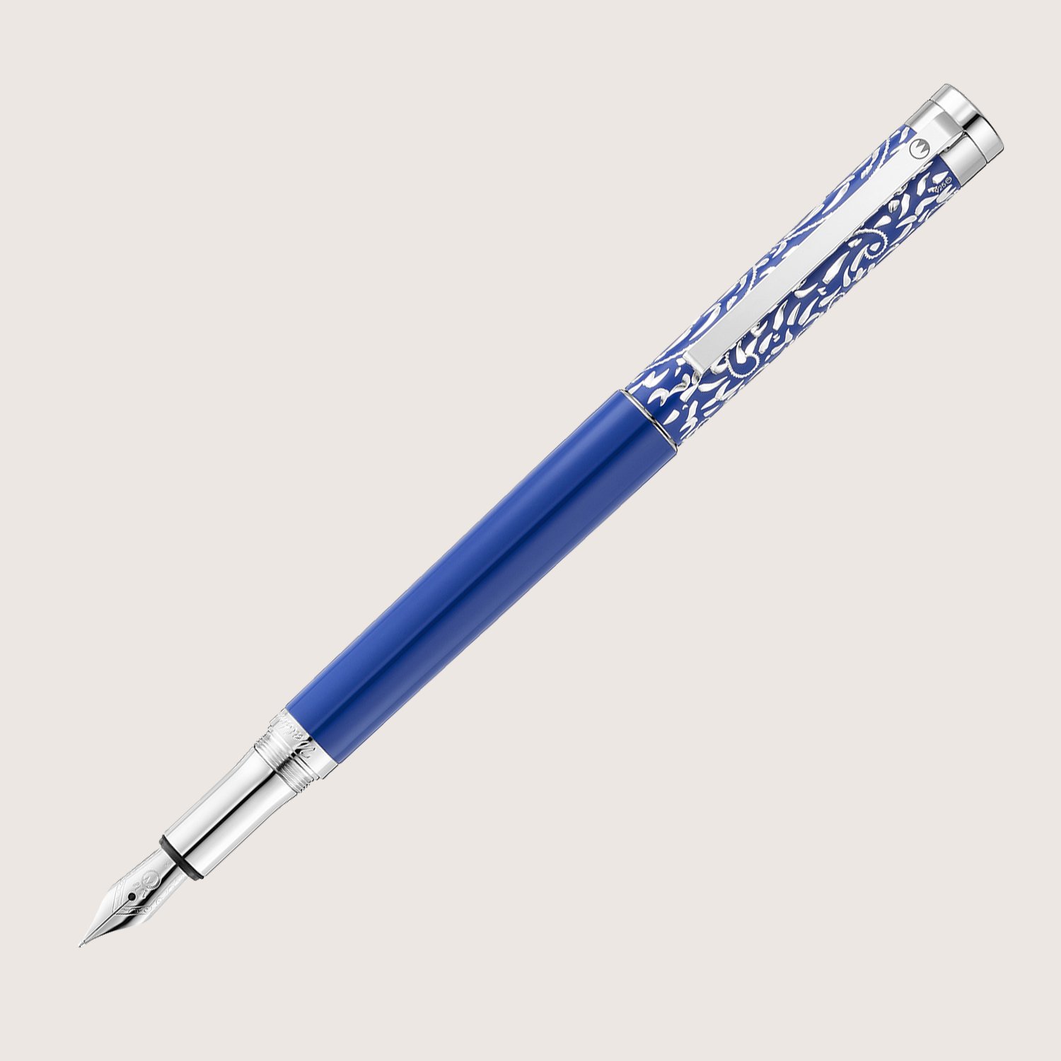 XETRA VIENNA Füllfederhalter mit Stahlfeder EF Lack blau mit Handgravur - Special Edition