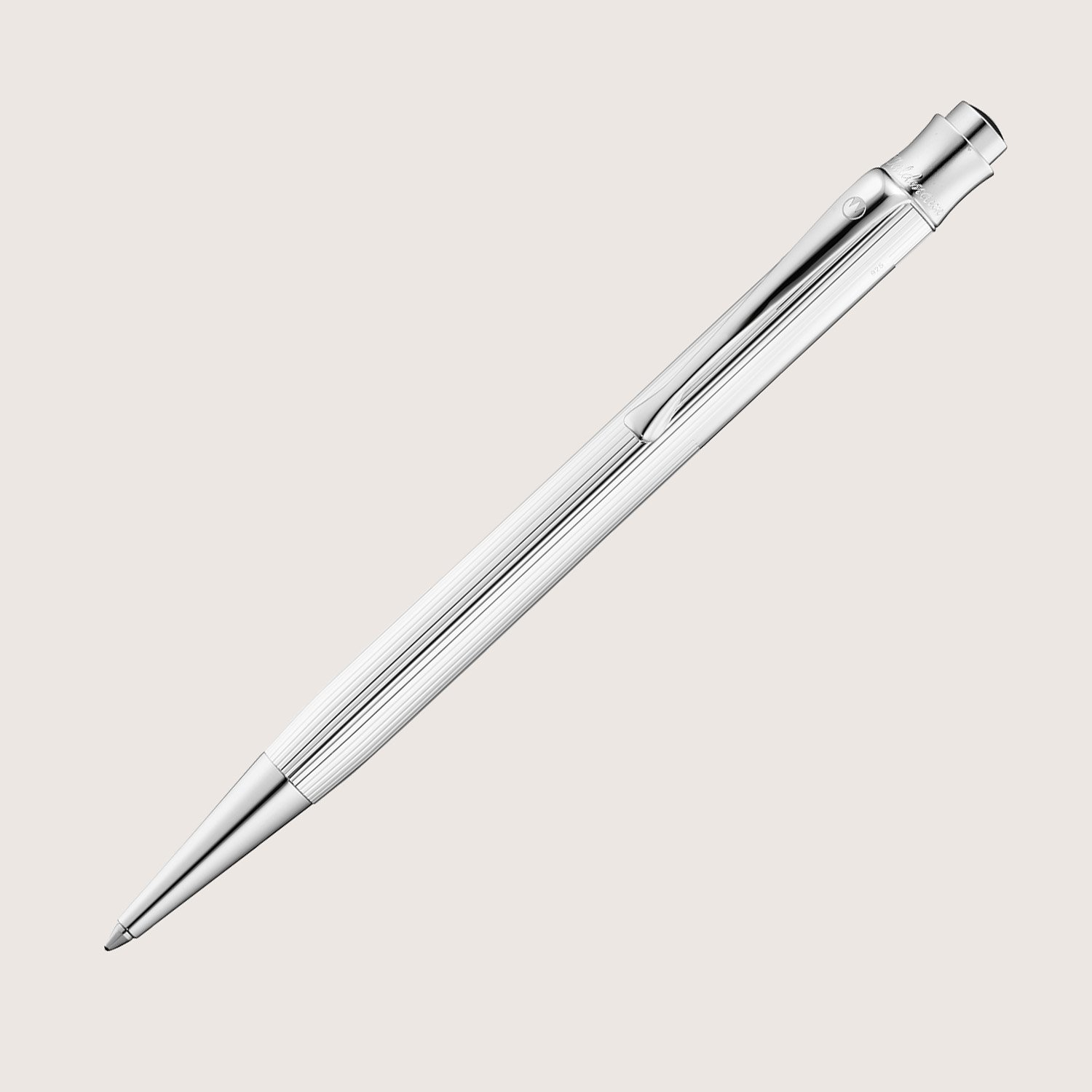 TANGO Druckkugelschreiber Linien-Design Silber