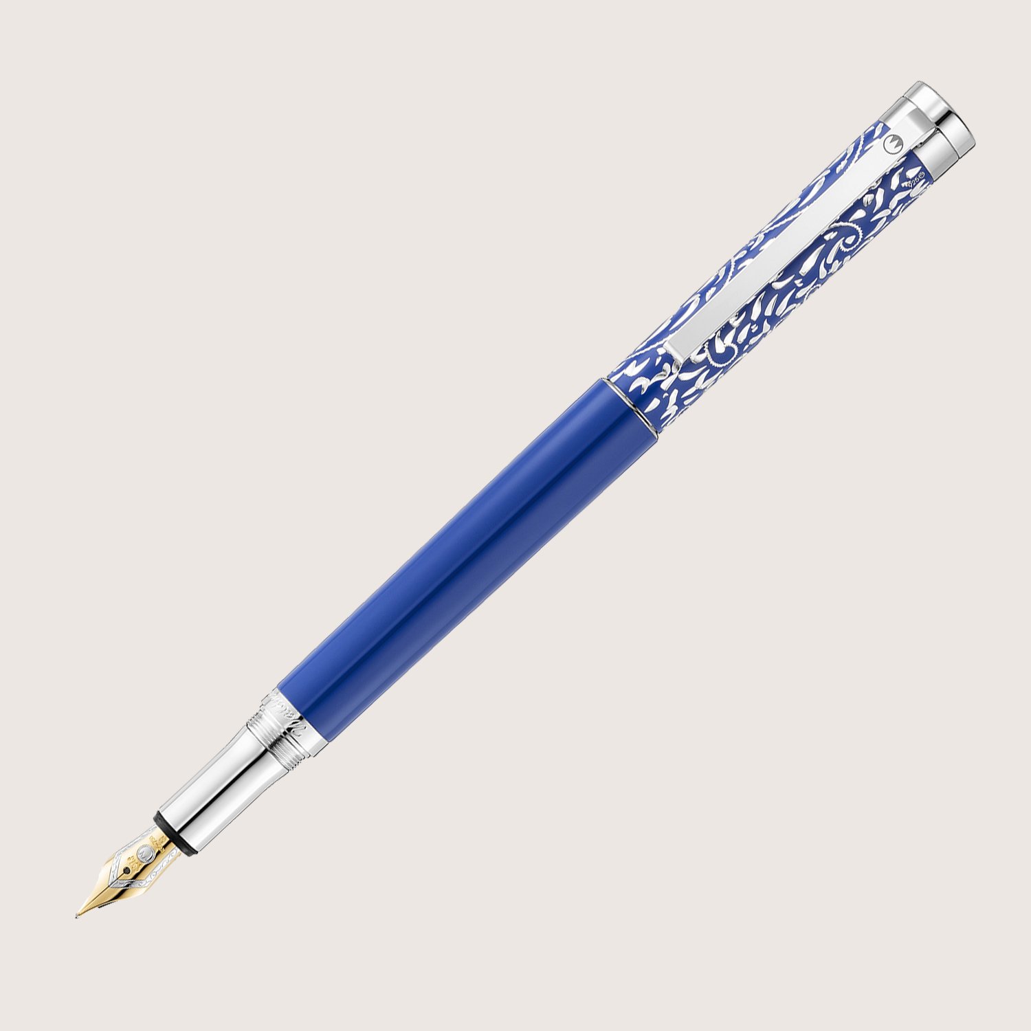 XETRA VIENNA Füllfederhalter mit Goldfeder F Lack blau mit Handgravur - Special Edition