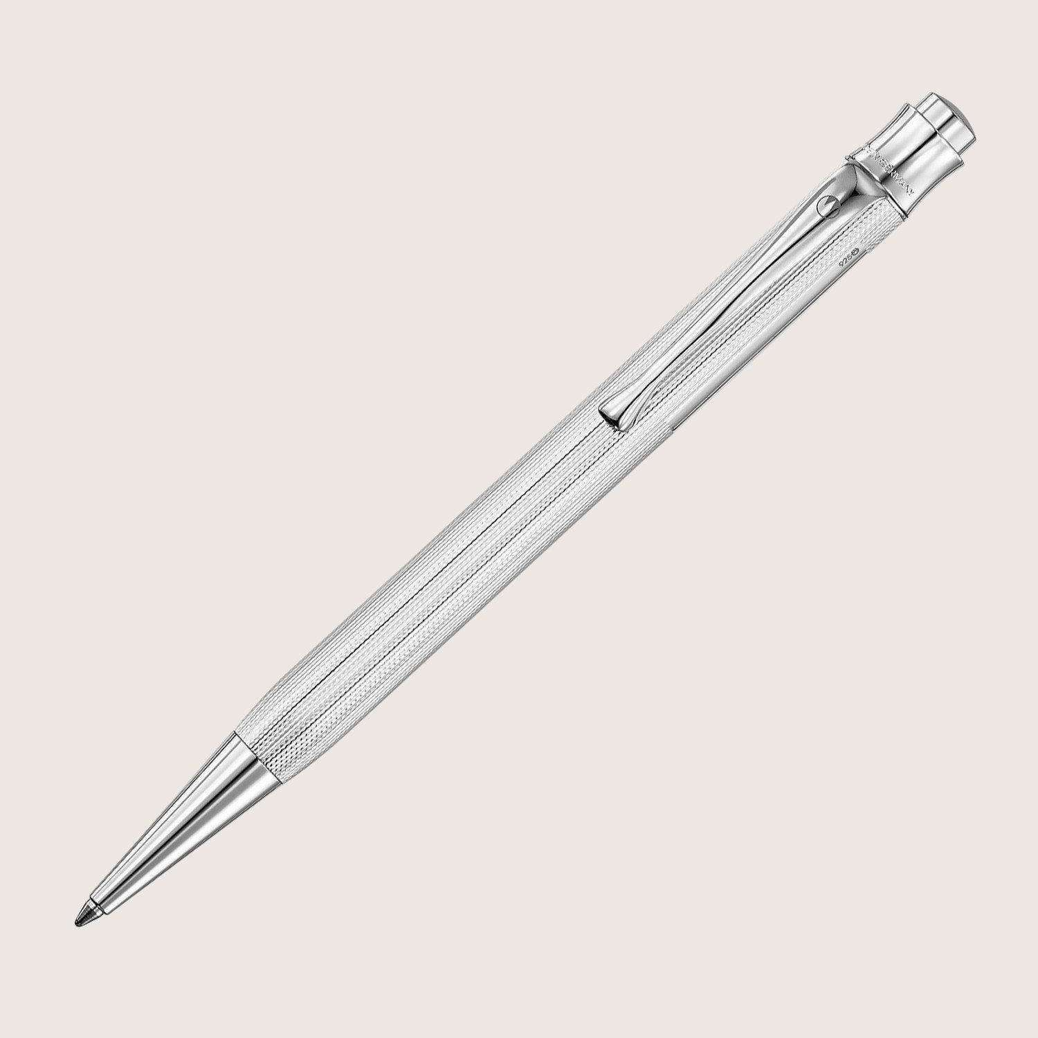 Waldmann 0003 Tango Druckkugelschreiber, Linien-Design Silber
